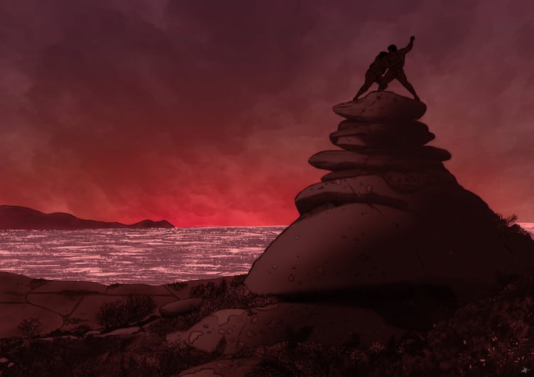 Initial artwork for Cornish language film Pewas Uter (Uter’s Prize)