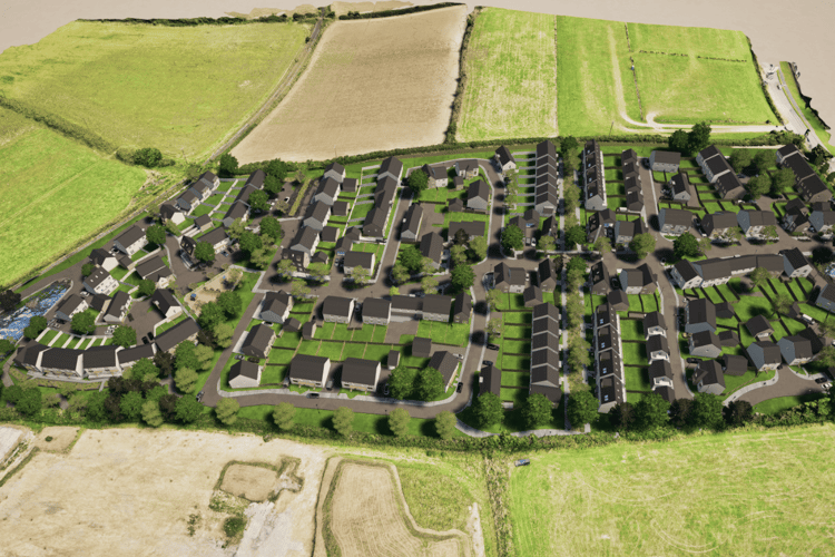 The scheme involves constructing 163 dwellings including 48 affordable units on 15 acres of greenfield land at Polhendra