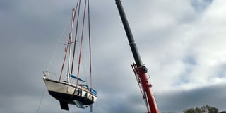 "Winter lift" sees boats craned into Truro yard