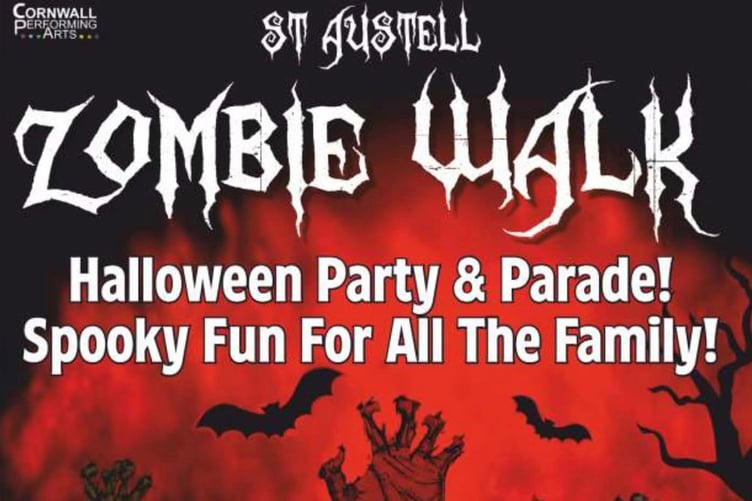 The St Austell Zombie Walk will take place on October 31.