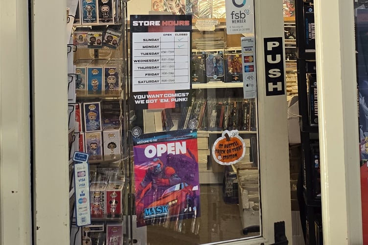 Look out for pumpkin-themed trick or treat station stickers in windows in St Austell town centre.