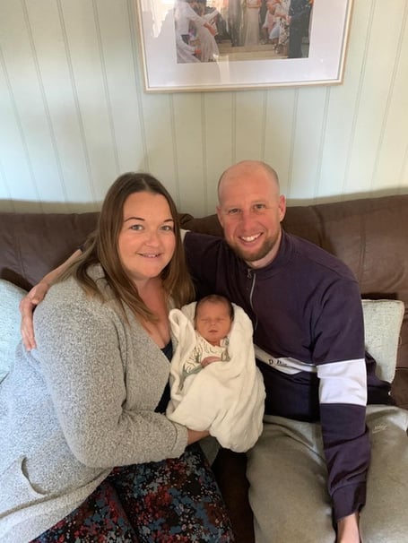 Sarah Doolin and Craig Pollard with their baby son Ezrah who died from a bacterial disease