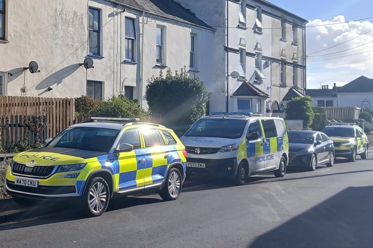 A number of police teams were involved in the operation in St Austell town centre. (Picture: St Austell Police)