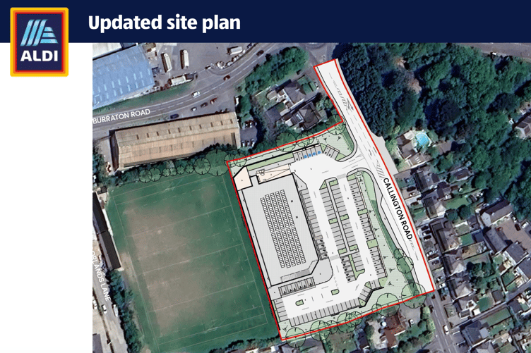Aldi have created their updated site plan of their proposals for a new store in Saltash