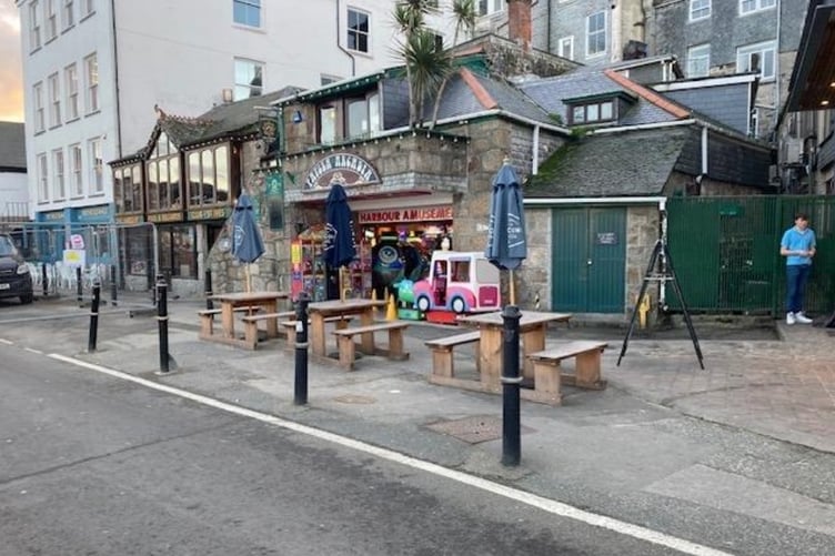 Balcony Bar and Kitchen's pavement seating and tables submitted to a Cornwall Council licensing committee (Pic: Cornwall Council licensing)