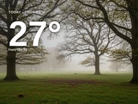 Truro: misty day, high of 27°C