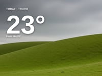 Truro: overcast day, high of 23°C