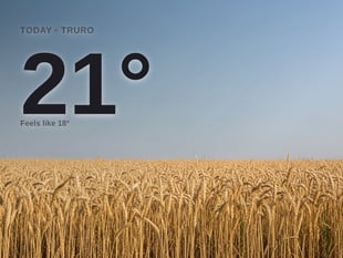 Truro: sunny day, high of 21°C
